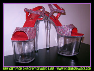 RED RHINESTONE V-DAY 8INCH HEELS